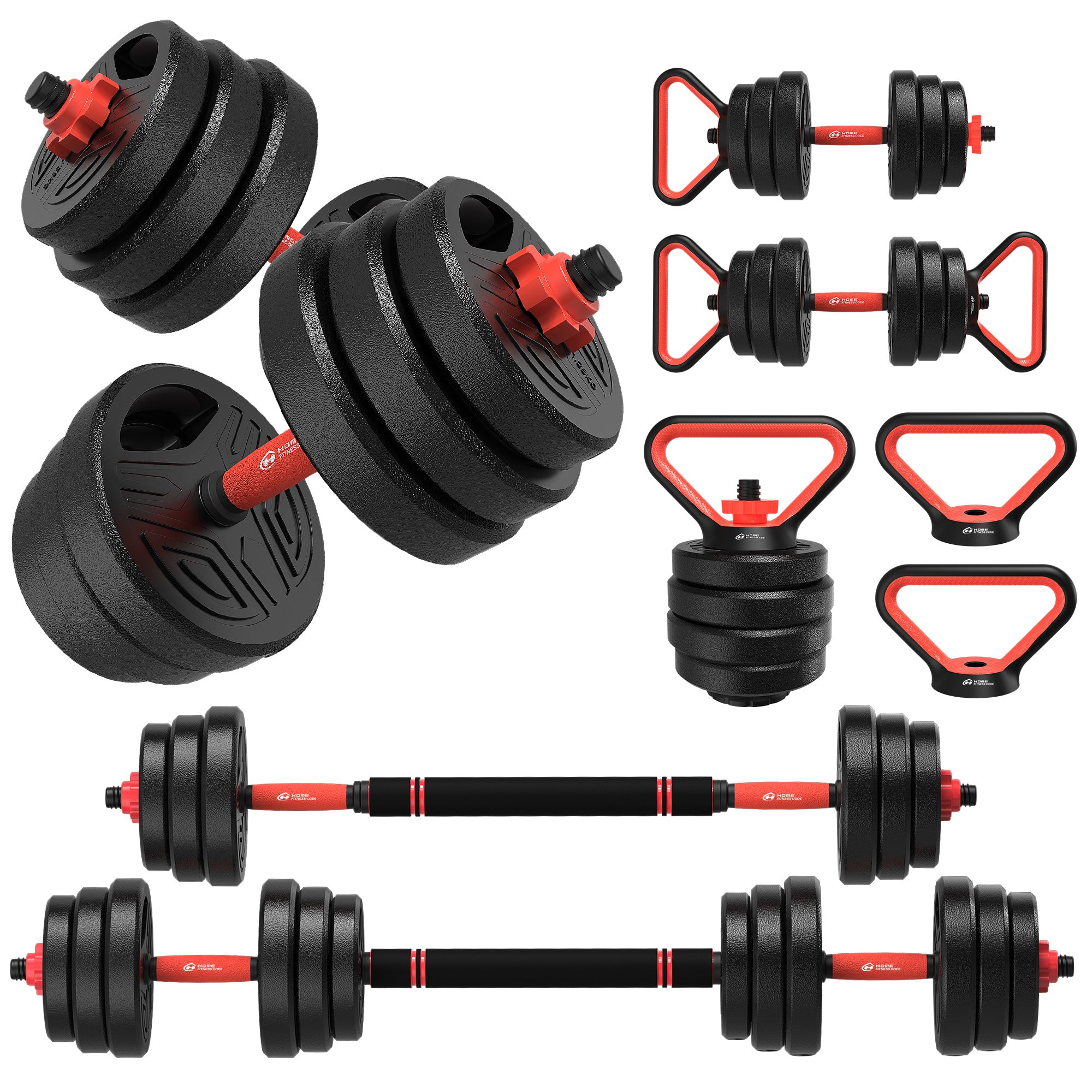 Kit haltères ajustables 20kg 4-en-1