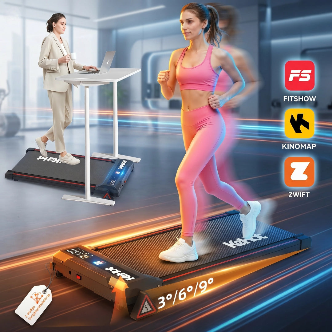 Tapis de marche compact KeHot 3-en-1 avec inclinaison