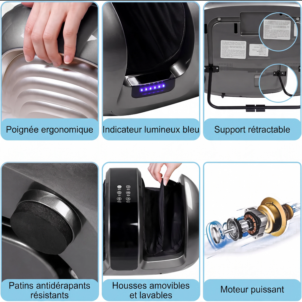 FootWave Pro – Masseur Pieds & Mollets Chaleur 3D