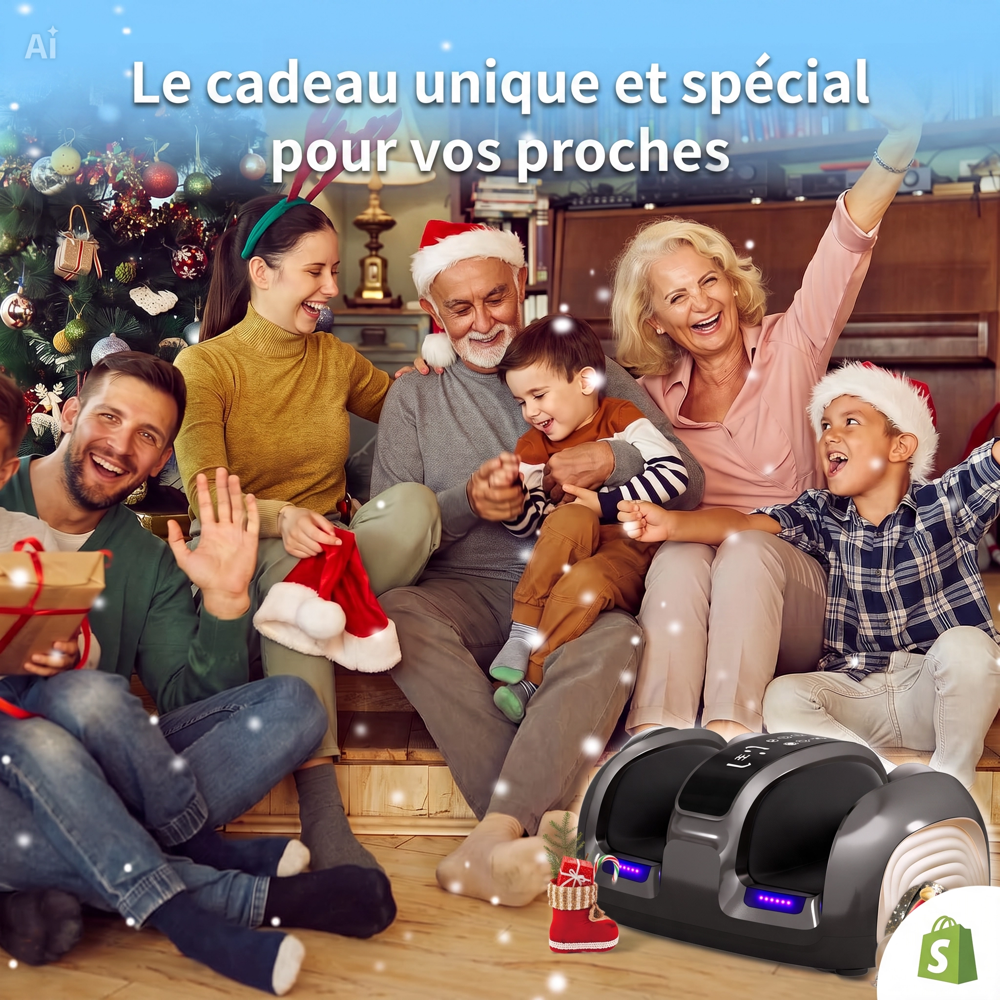 FootWave Pro – Masseur Pieds & Mollets Chaleur 3D