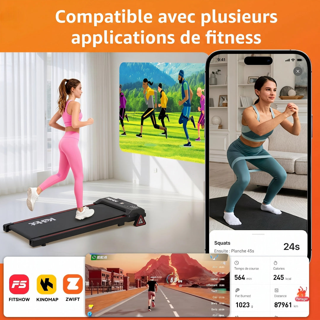 Tapis de marche compact KeHot 3-en-1 avec inclinaison