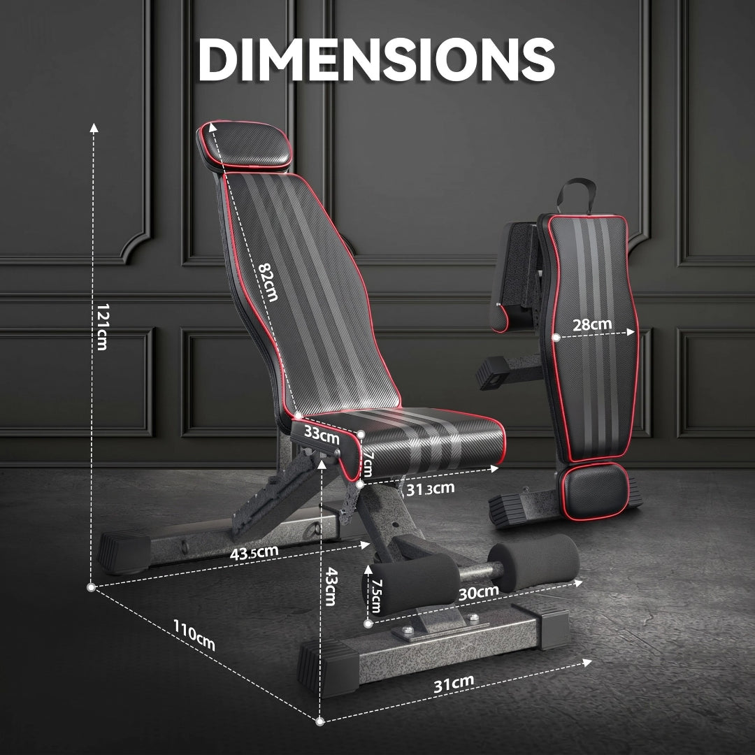 Banc de musculation pliable 5-en-1 avec extension jambes