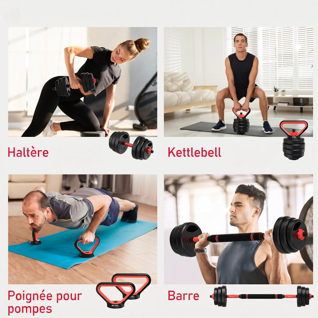20kg 4-in-1 Adjustable Dumbbell Set