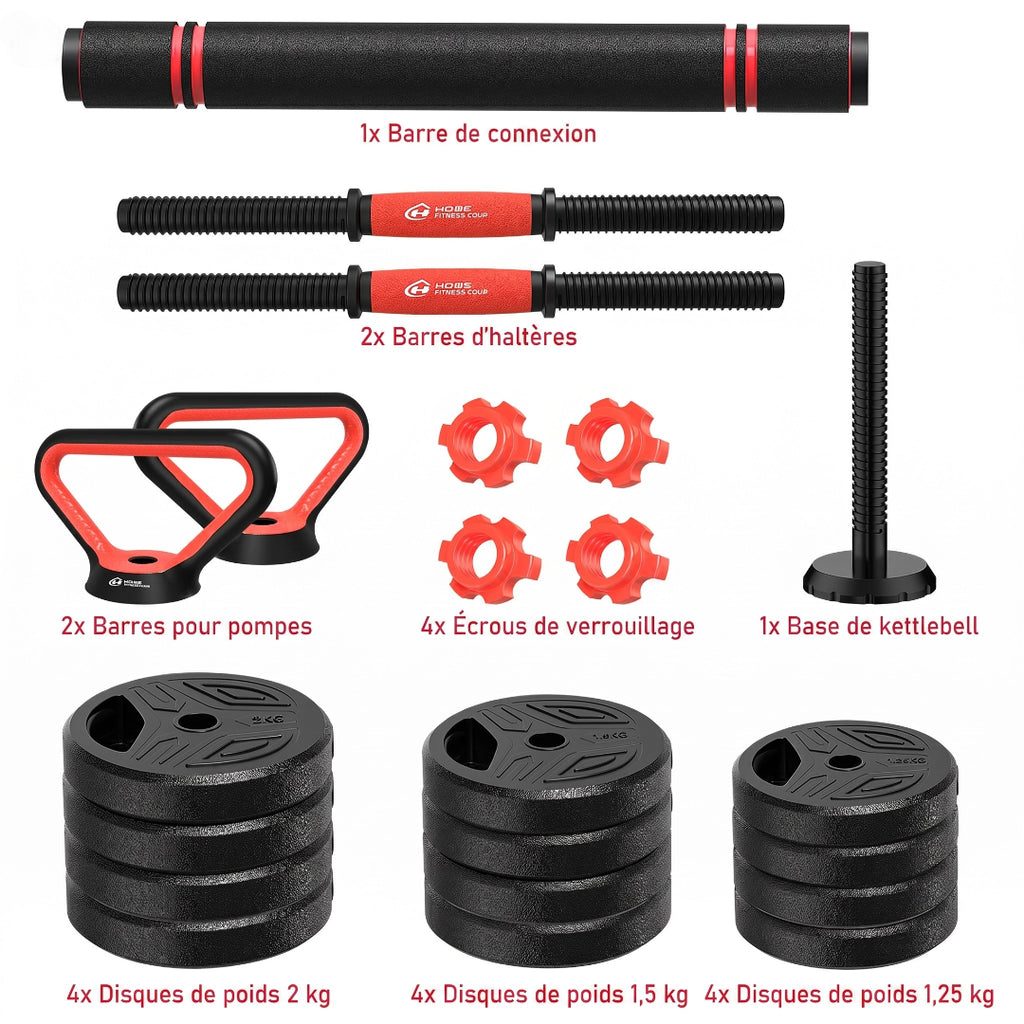 20kg 4-in-1 Adjustable Dumbbell Set