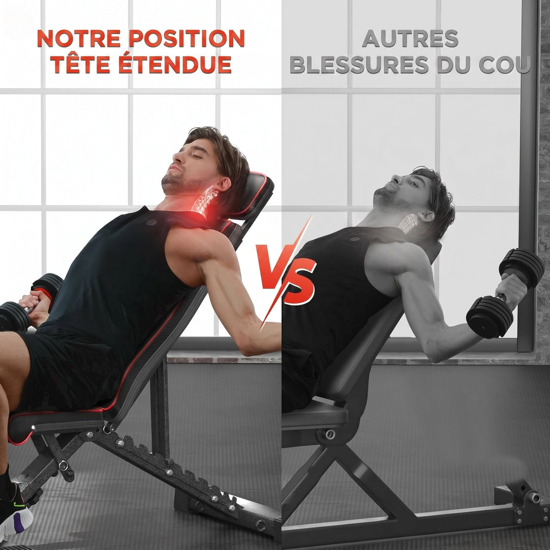 Banc de musculation pliable 5-en-1 avec extension jambes