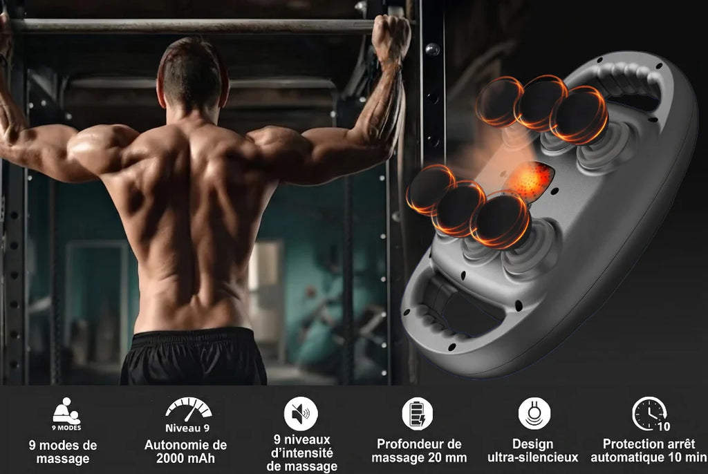 6-head massager - Full body — back, shoulders, arms, legs, abs, feet