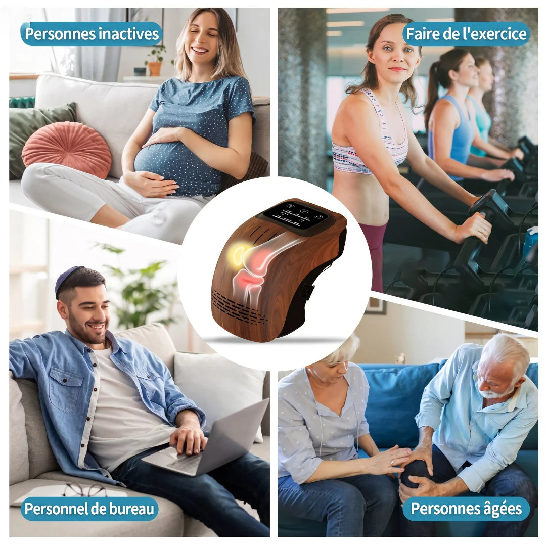 Knee-Relief Pro – Masseur de genoux avec Pétrissage, vibrations, chauffage