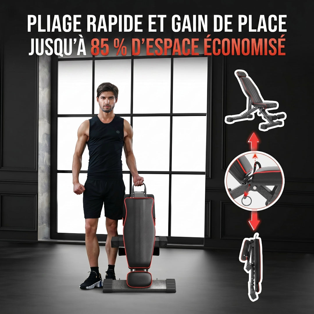Banc de musculation pliable 5-en-1 avec extension jambes